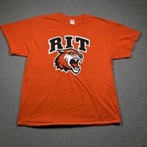 Rochester Institute of Technology T Shirt Adult XL Orange Short Sleeve Tigers‎